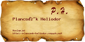 Plancsák Heliodor névjegykártya